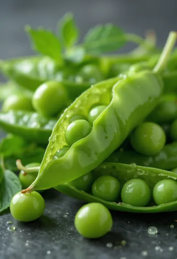 Taccole fresche (piselli mangiatutto) verdi su sfondo rustico