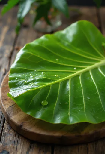 Foglie di banano essiccate e piegate pronte per la cottura