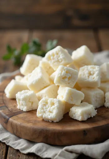 Ricotta fresca di siero dolce in ciotola di ceramica