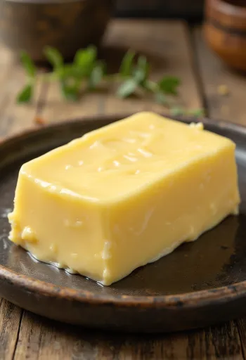 Burro di panna dolce cremoso in ciotola con gocce di panna