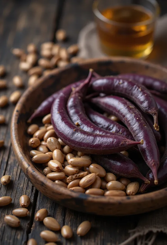 Semi di Fagiolo Giacinto secchi con il tipico ilo bianco