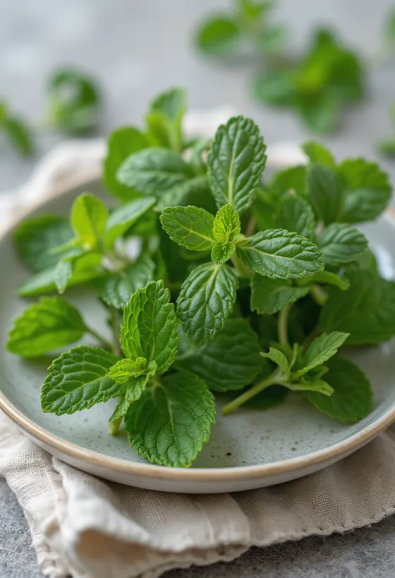 Foglie essiccate di Menta Piperita pronte per l'infusione