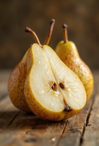 Pere Kaiser intere e a fette su tagliere di legno