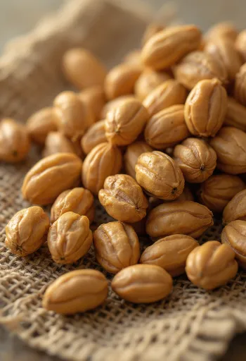 Tuberi di Chufa (Zigolo dolce) interi su sfondo naturale