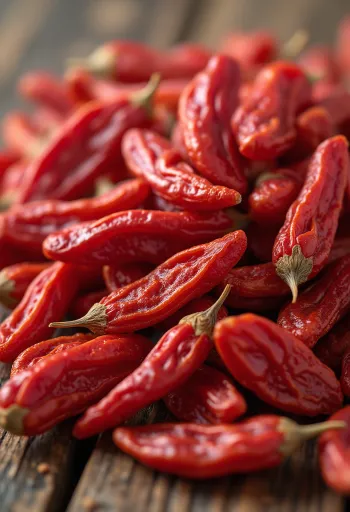 Bacche di Goji rosse essiccate in vasetto e sparse