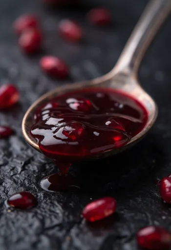 Sciroppo di melograno rosso rubino in bottiglietta di vetro