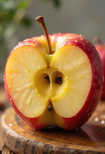 Mele Honeycrisp fresche e succose su tagliere