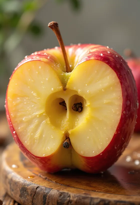 Mele Honeycrisp fresche e succose su tagliere