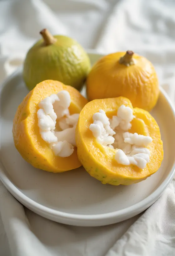 Spicchi di frutto Santol aperti su un tagliere