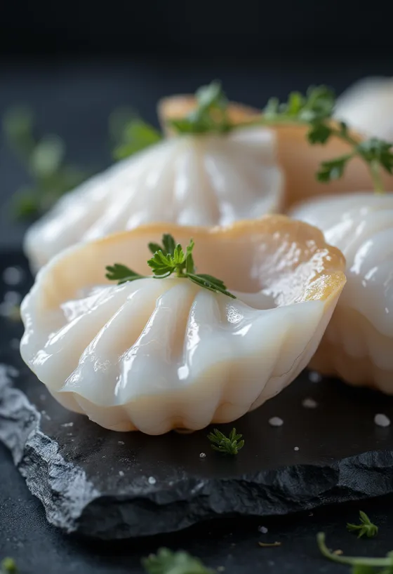 Noci di Capasanta Atlantica fresca pronte per la cottura