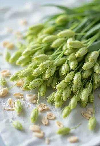 Germogli freschi di avena verde su piatto