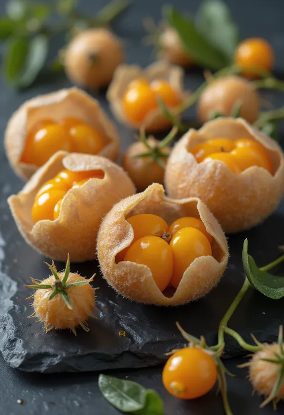 Bacche di Alchechengi (Physalis) arancione vivace con calice cartaceo