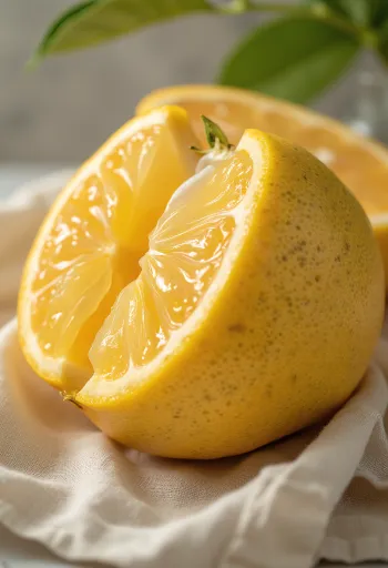 Spicchio di pomelo, polpa giallo-rosata dalla consistenza fresca