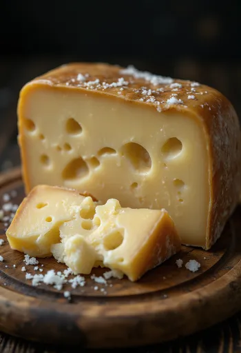 Scaglie e pezzo di Parmigiano Reggiano fresco in ciotola