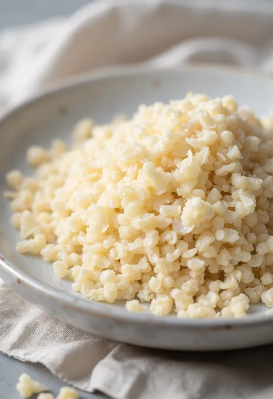 Fiocchi di quinoa al naturale, texture leggera e colore dorato