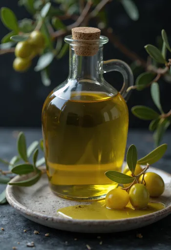 Olio di sansa di oliva limpido in ciotolina di vetro