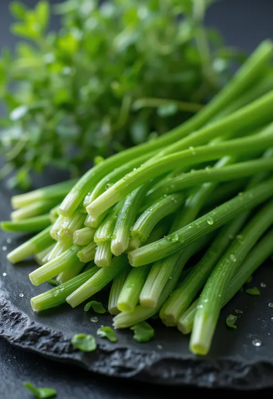 Erba cipollina fresca tagliuzzata in ciotola di ceramica