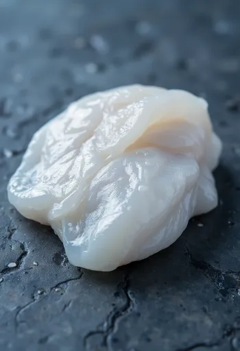 Filetto di merluzzo fresco con limone, prezzemolo e sale marino su tagliere