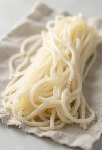 Nidi di vermicelli di pasta secca su superficie in legno