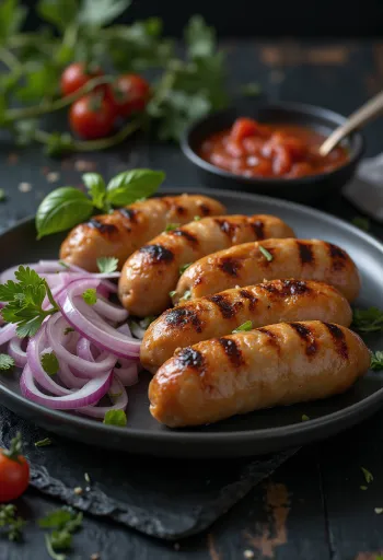 Cevapcici serviti con ajvar e pane