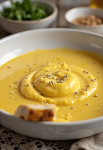 Salsa cremosa al curry e zenzero servita