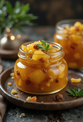 Chutney di ananas agrodolce servito