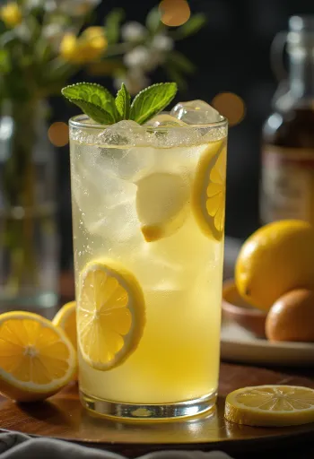 Limonata fatta in casa con menta fresca e fette di limone