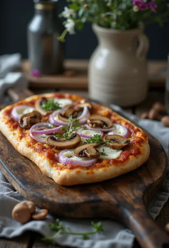 Pizza Finlandese con carne di renna, panna acida e cipolla rossa