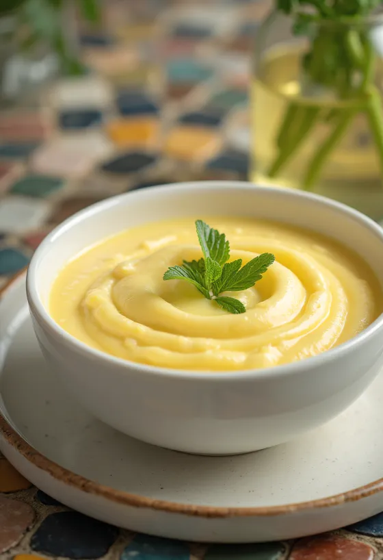 Salsa Avgolemono al limone servita con pesce e verdure