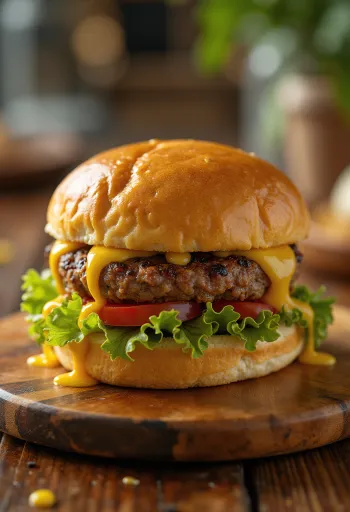 Burger miele & senape servito