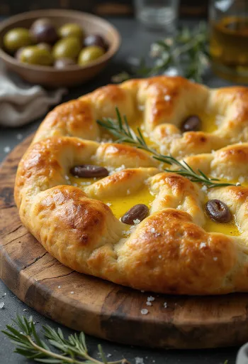 Pizza Focaccia con sale e olio d'oliva dalla Liguria
