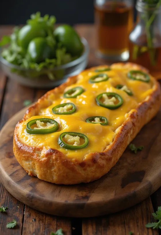 Pane al jalapeno e cheddar appena sfornato