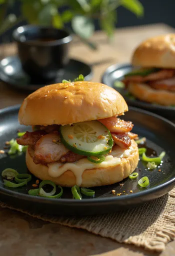 Bao bun con anatra alla pechinese servito