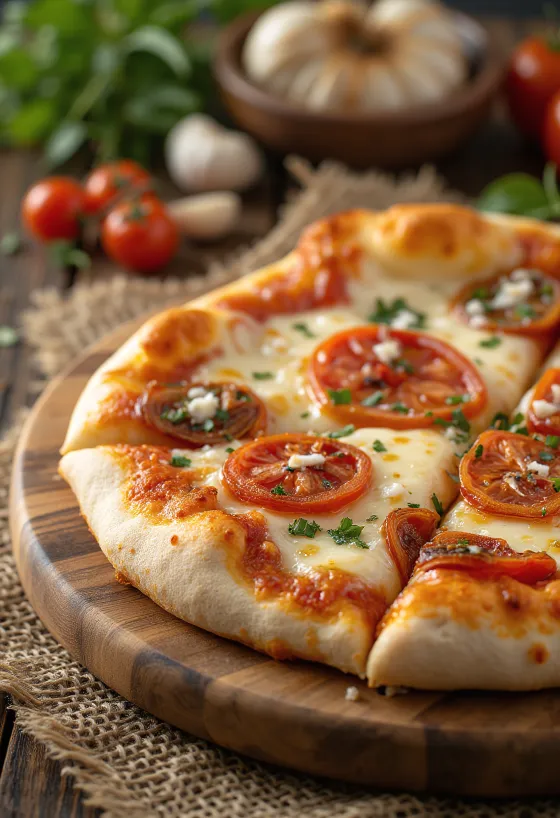 Pizza ai Pomodori Secchi con pomodori secchi e formaggio