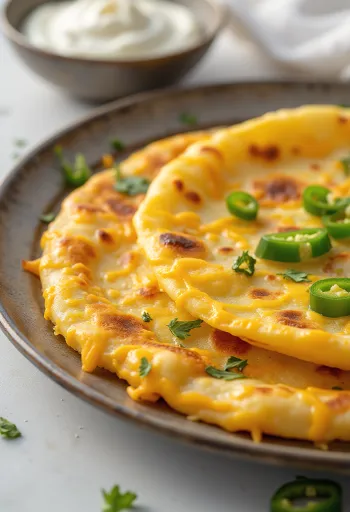 Cheese chilla servito con verdure fresche