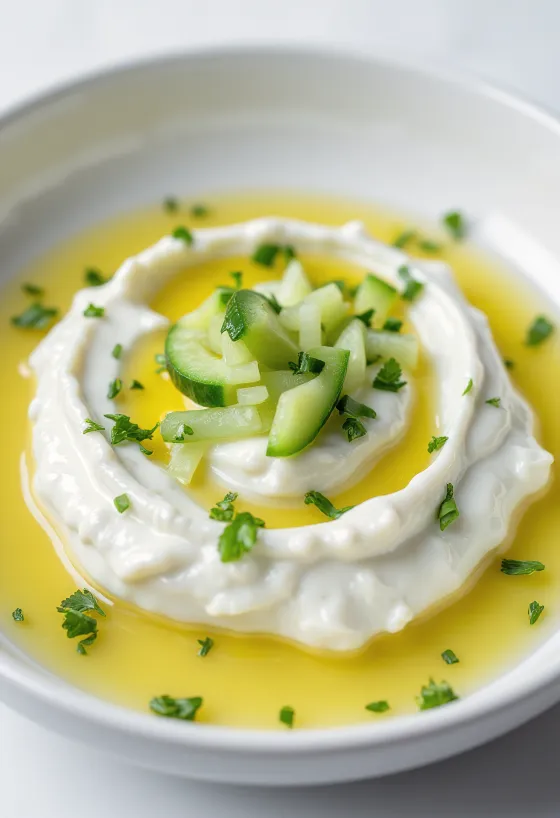 Salsa Tzatziki servita con pane pita fresco