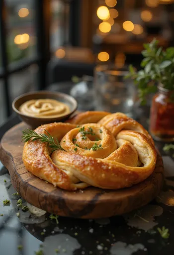 Burek all'hummus servito