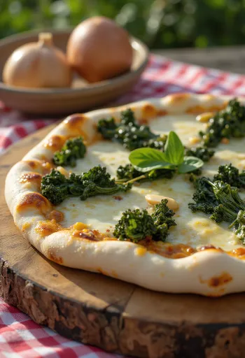 Pizza al Cavolo Nero con cavolo nero e formaggio