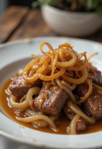 Fegato di vitello con cipolle rosolate