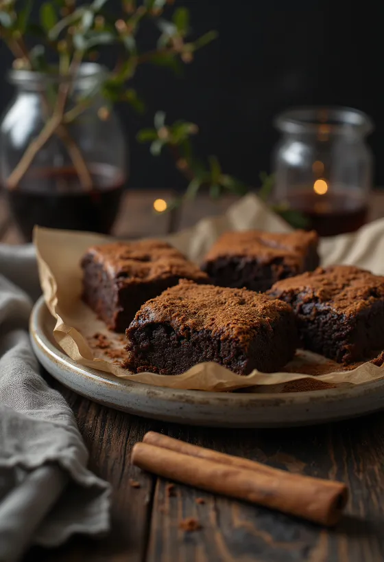 Brownie alla cannella servito su un piatto
