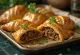 Empanada classica, pasta dorata e croccante con ripieno di carne macinata