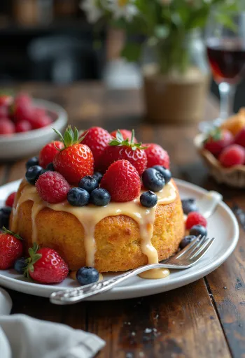 Torta estiva alla frutta decorata con frutta fresca