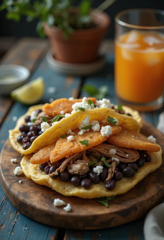Arepa de Pabellón ripiena di carne, fagioli e platano