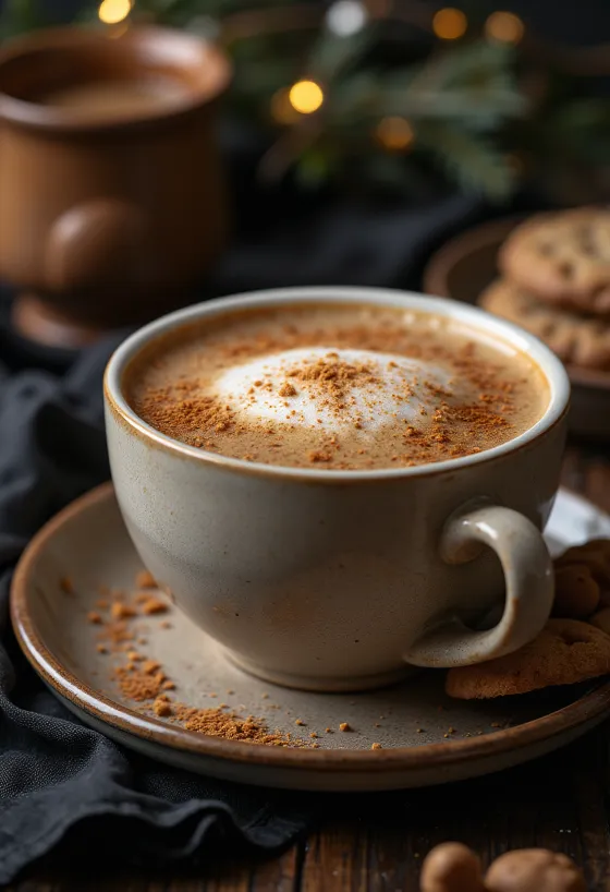 Latte al pan di zenzero servito fresco