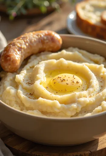 Purè di patate cremoso mescolato con burro e panna