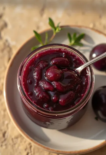 Salsa di prugne agrodolce servita con carni grigliate