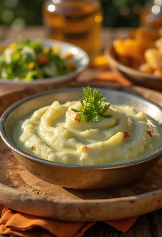 Chutney di yogurt e menta servito con verdure grigliate
