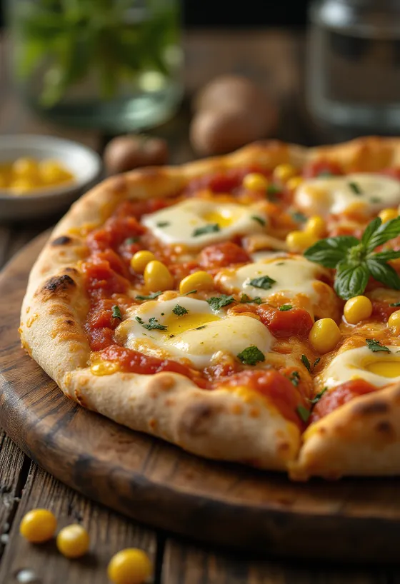 Pizza al Mais con mais e formaggio