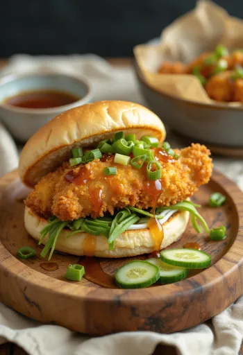 Bao bun al pollo croccante servito