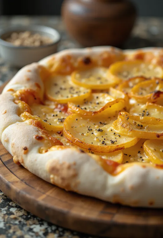 Pizza alle Patate con patate e formaggio